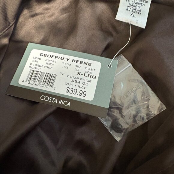 Geoffrey Beene Sport Button-Up Shirt Womens Sz XL Brown Stretch Short Sleeve NEW - Picture 6 of 8